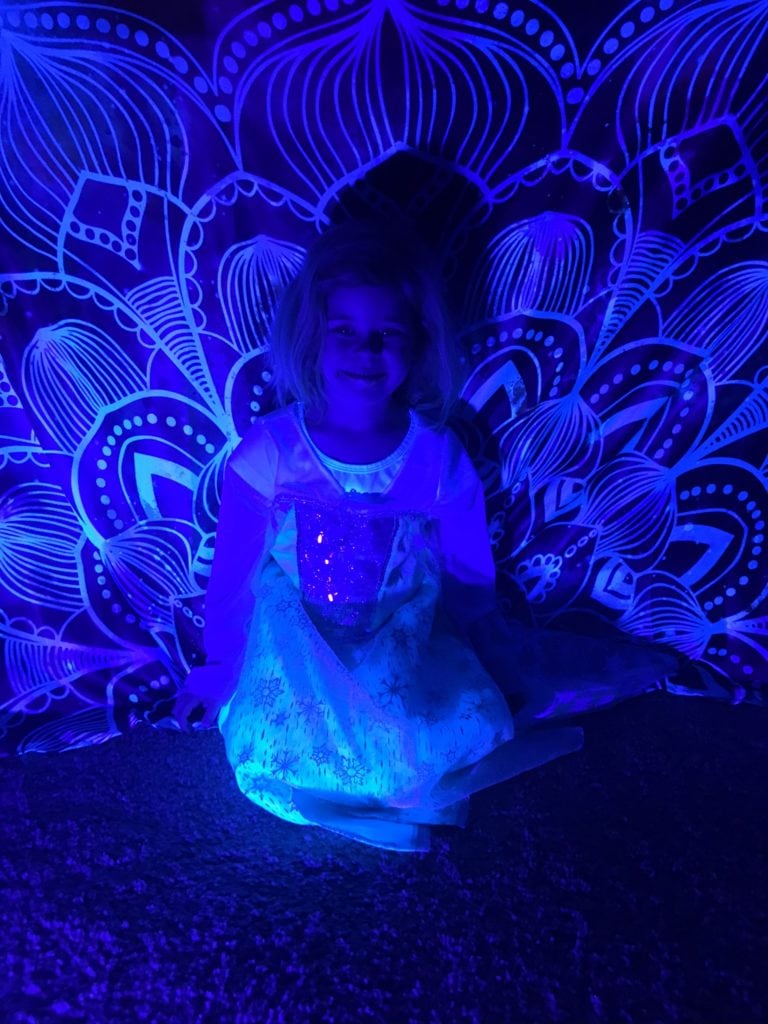 Daughter enjoying the dark