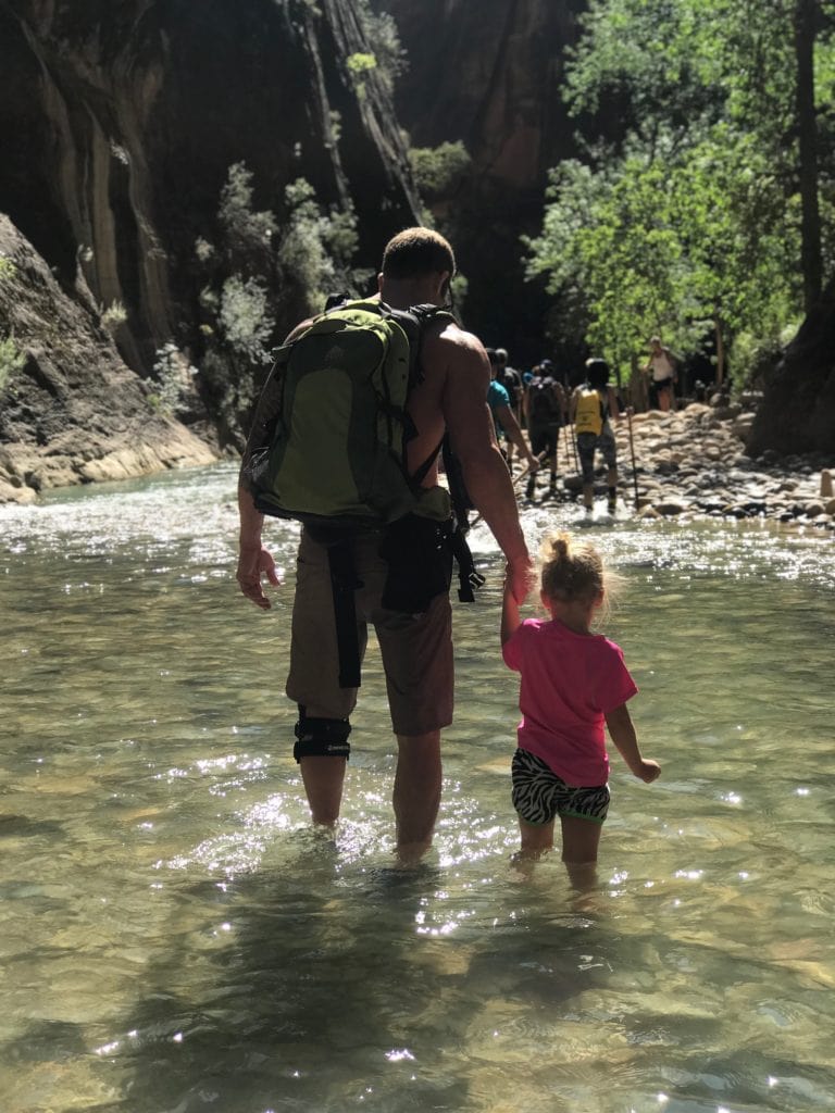 holding daddy's hand in the narrows